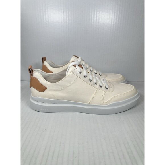 Size 9 Cole Haan Men's GrandPro Rally Canvas Court Sneaker Ivory C34713 NEW - Picture 1 of 8